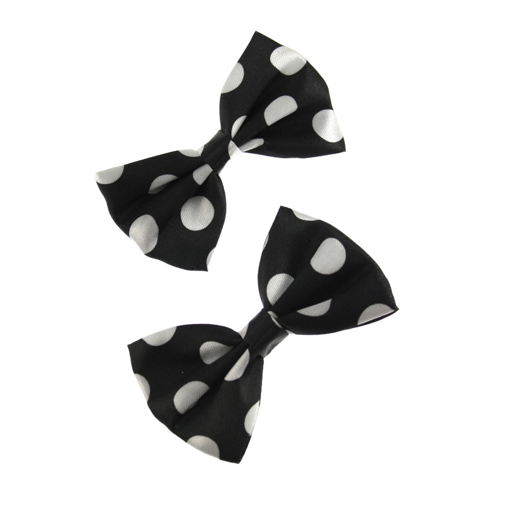Zac's Alter Ego - Polkadot small bow Hair clip - Black